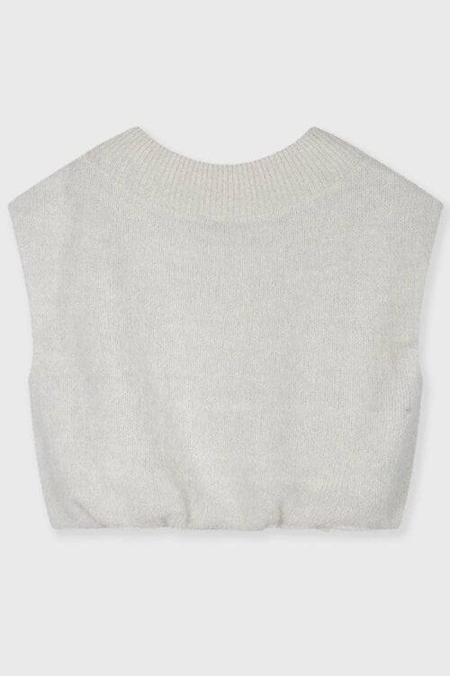 10Days balloon hairy knit top ecru