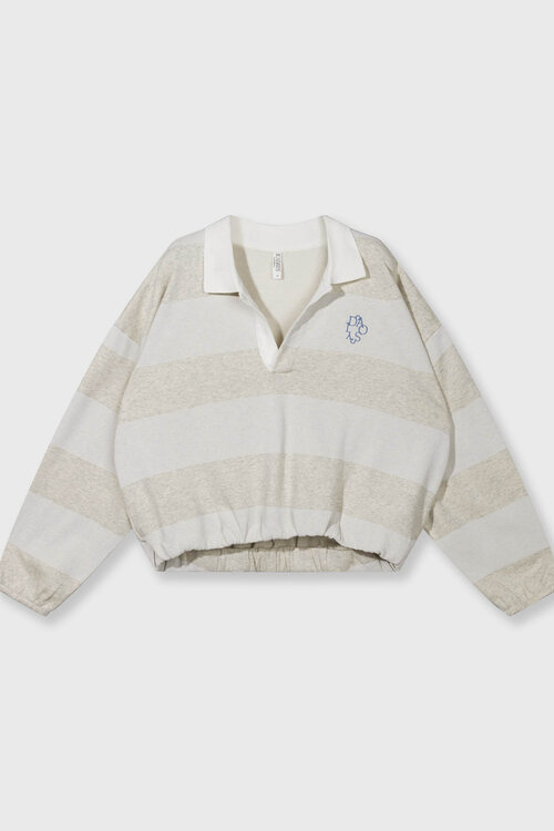 10Days balloon sweater stripes grijs