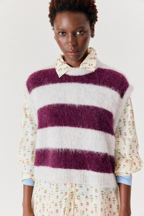 American Vintage Niby Trui Mouwloos Aubergine
