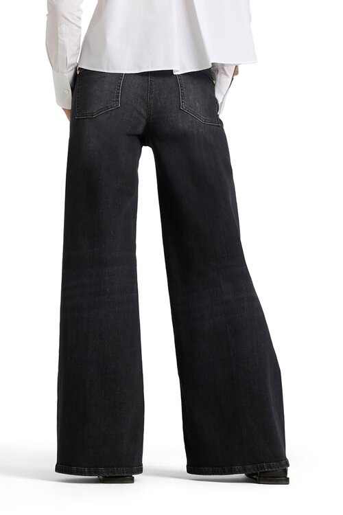 Cambio Donkergrijze Pallazo Flair Wide leg Jeans