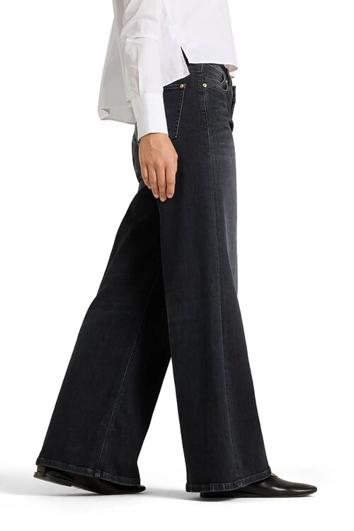 Cambio Donkergrijze Pallazo Flair Wide leg Jeans