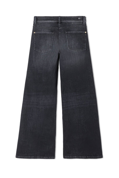 Cambio Donkergrijze Pallazo Flair Wide leg Jeans