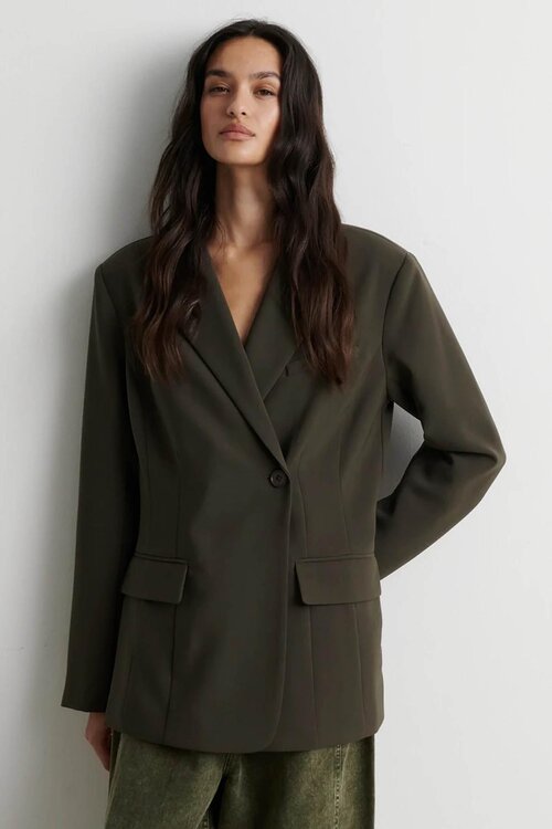 Second Female Olive Fique Fitted Blazer
