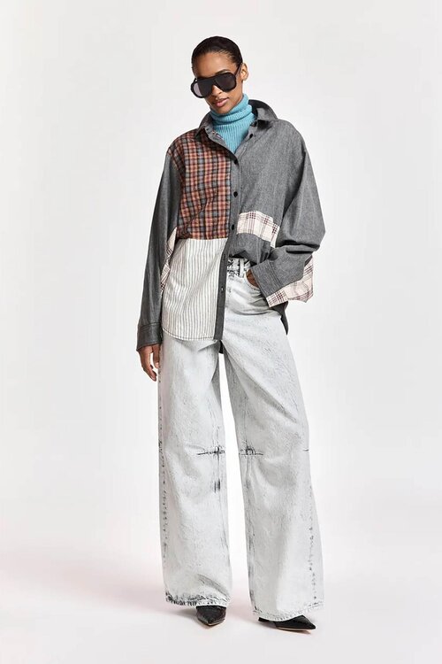 Essentiel Antwerp Blouse patchwork Grijs