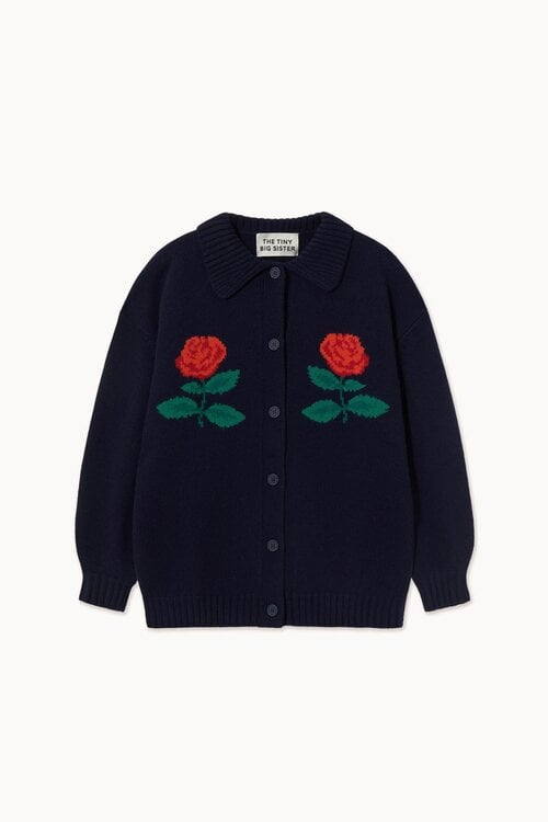 The Tiny Big Sister Roses Vest oversized Indigo