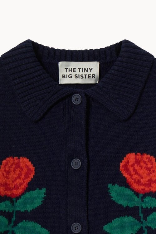 The Tiny Big Sister Roses Vest oversized Indigo
