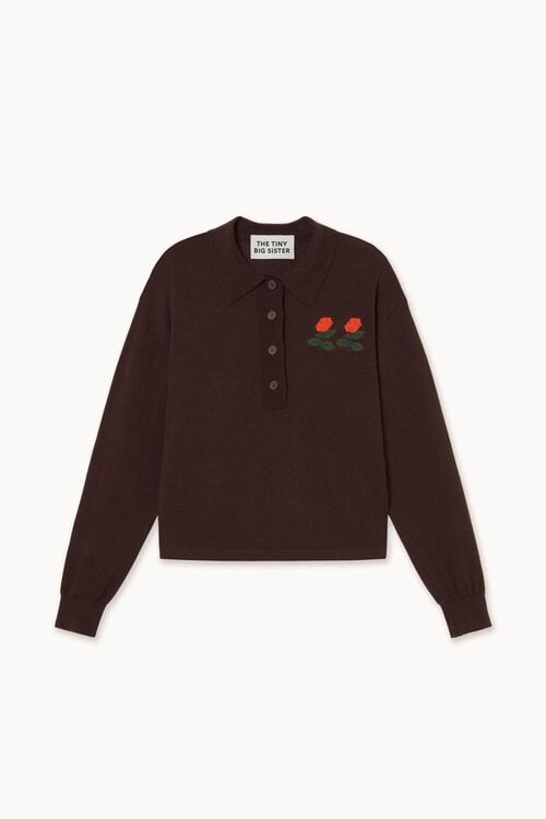 The Tiny Big Sister Roses Polo trui Bruin