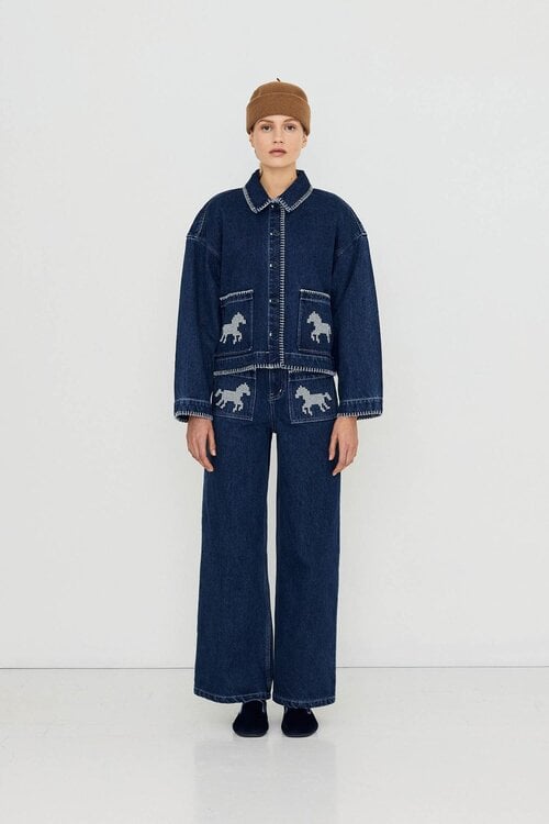 The Tiny Big Sister Jack horses denim Indigo