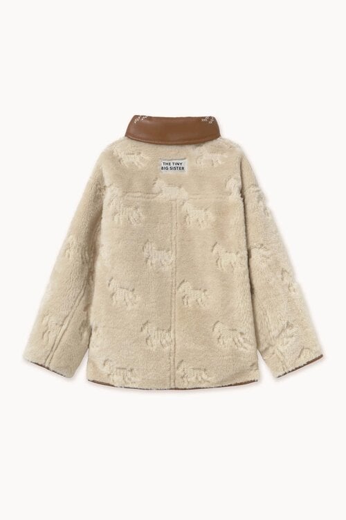 The Tiny Big Sister Coat faux fur horses Camel