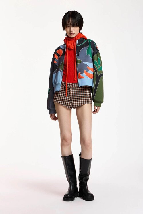 Essentiel Antwerp Bomber jack print Groen