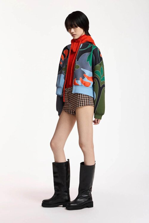 Essentiel Antwerp Bomber jack print Groen