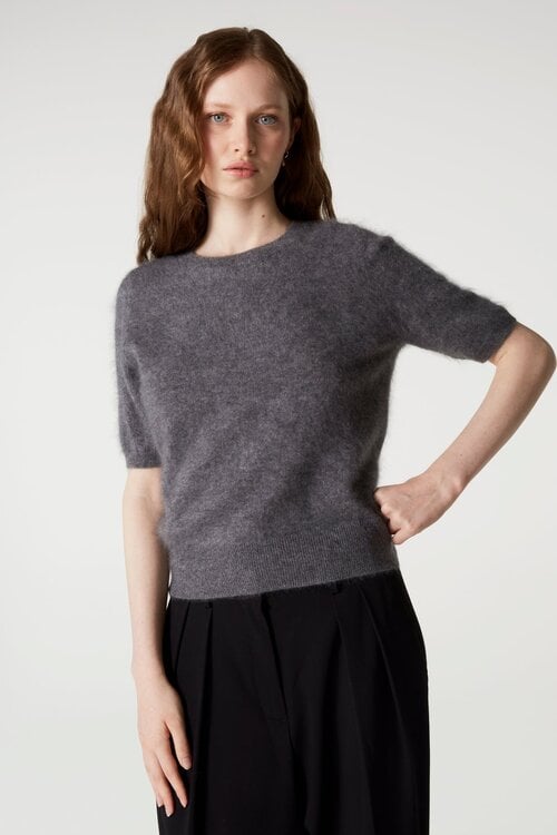 Absolut Cashmere Amaya korte mouw Trui Grijs