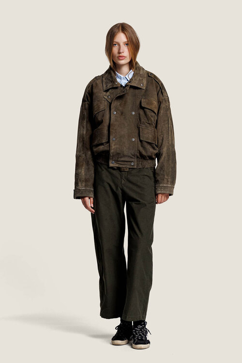 Alter Ego Kaki Holly Suede Jacket