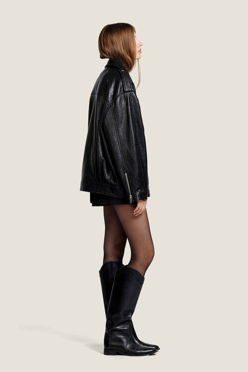 Alter Ego Zwart Carmel Leather Jacket
