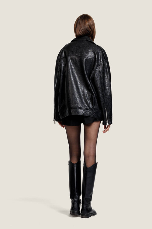 Alter Ego Zwart Carmel Leather Jacket