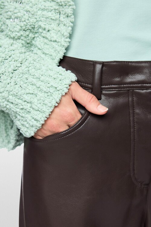 Marc Cain wijde broek high waist bruin