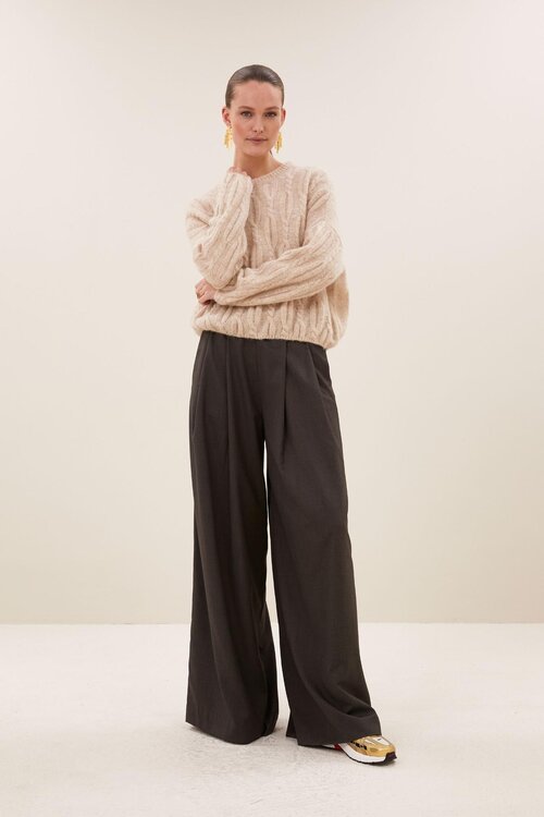 By Bar Sef wide leg pantalon Bruin