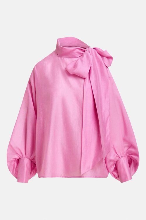 Essentiel Antwerp Blouse met strikkraag Pink