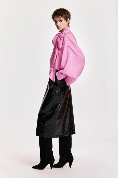 Essentiel Antwerp Blouse met strikkraag Pink