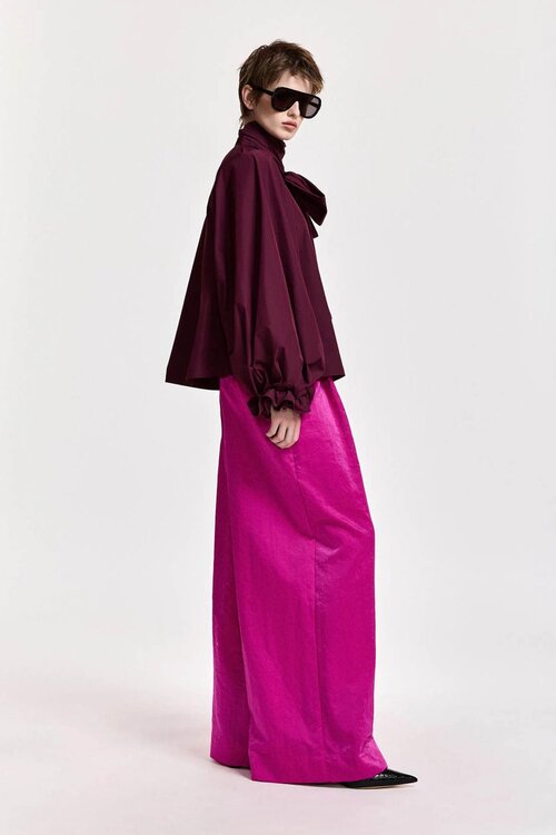 Essentiel Antwerp Blouse met strikkraag Bordo