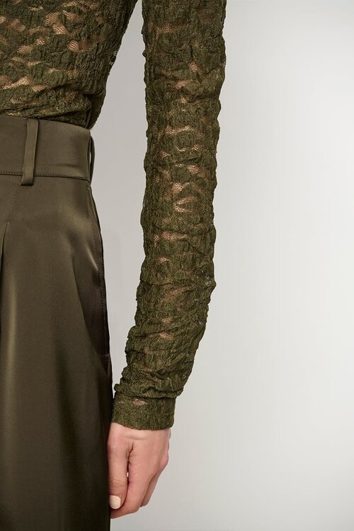 Dante 6 Irony lace turtle neck olijf
