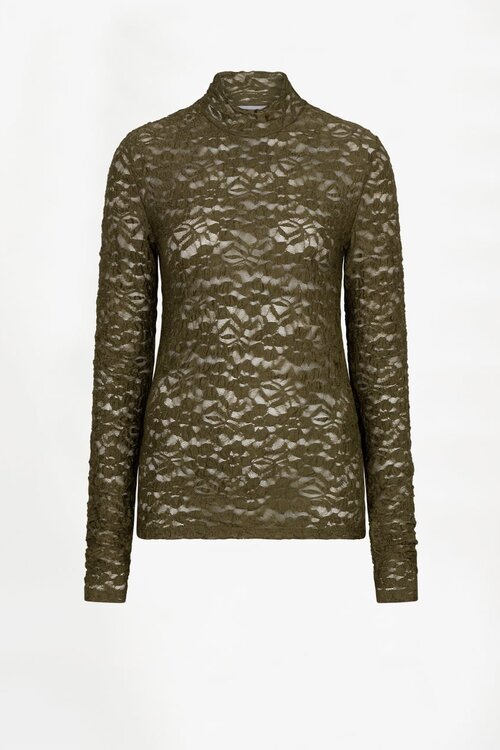 Dante 6 Irony lace turtle neck olijf