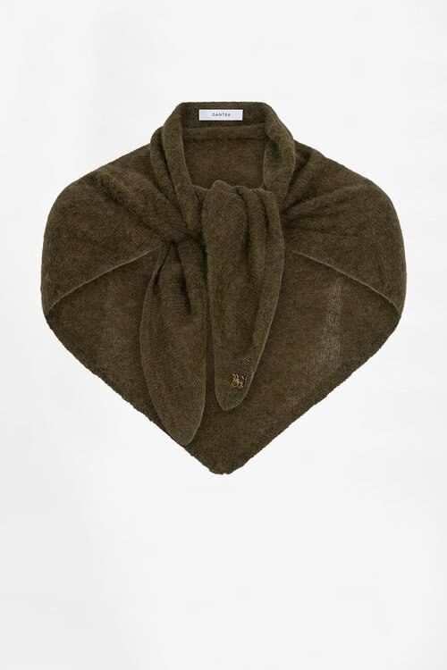 Dante 6 Skai knitted scarf olijfgroen