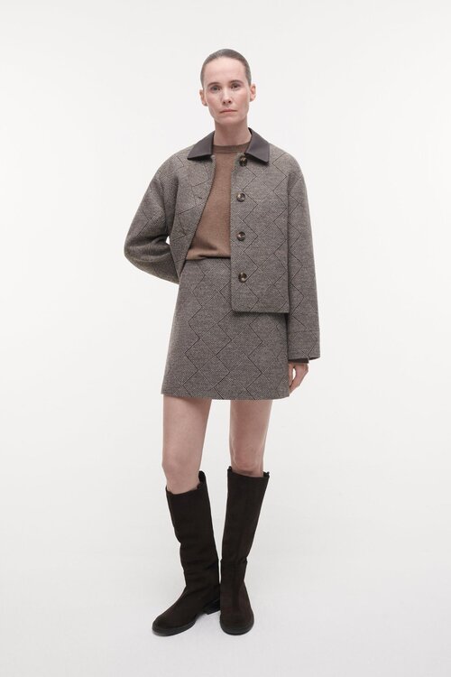 Studio AR by Arma Liliana Tweed mini rok bruin