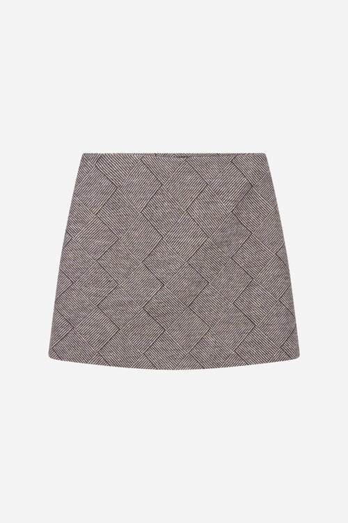 Studio AR by Arma Liliana Tweed mini rok bruin