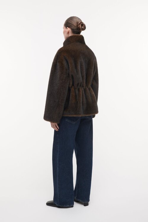 Studio AR by Arma Frankie faux mink jack Kaki