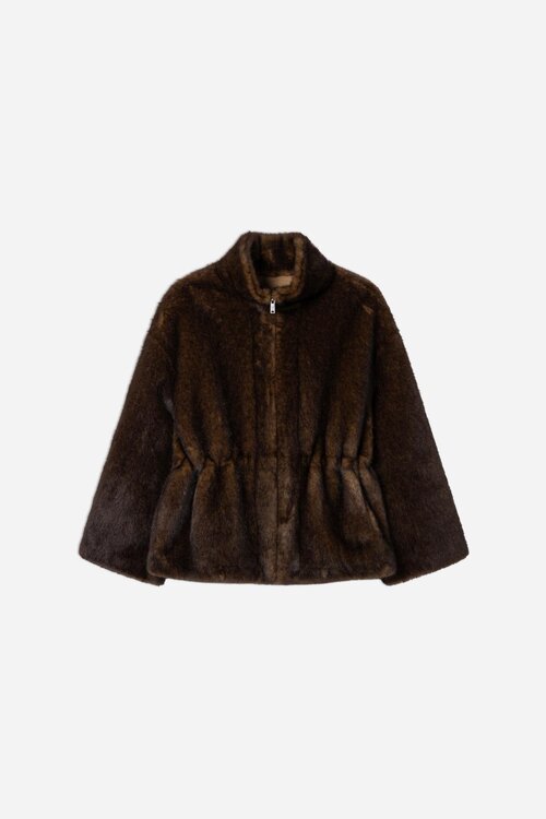 Studio AR by Arma Frankie faux mink jack Kaki