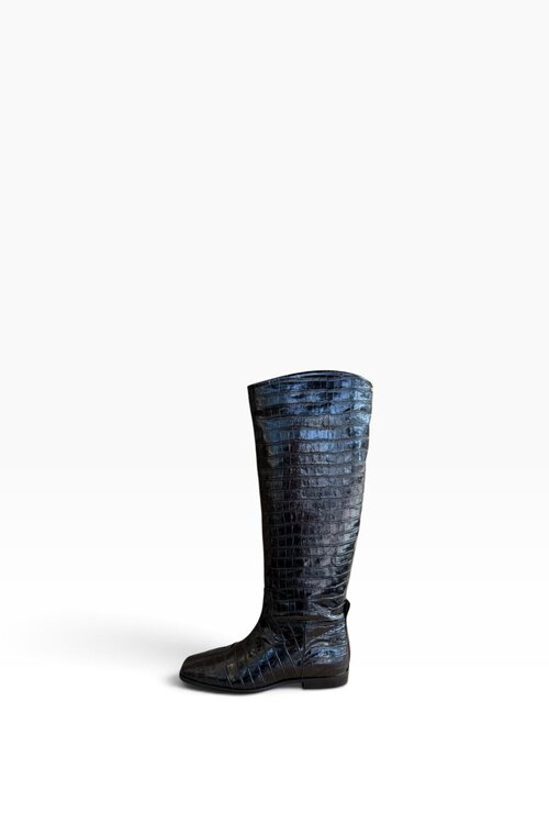 Bibi Lou Paardrijlaars Leer Croco Zwart