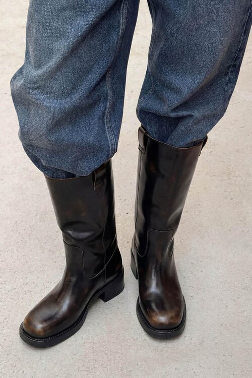ALOHAS Brown Sajan Vintage Leather Boots