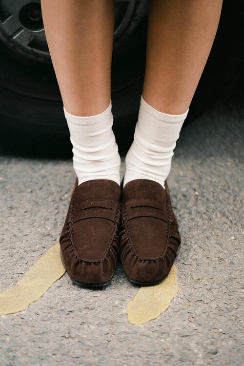 ALOHAS Brown Aven Suede Leather Loafers