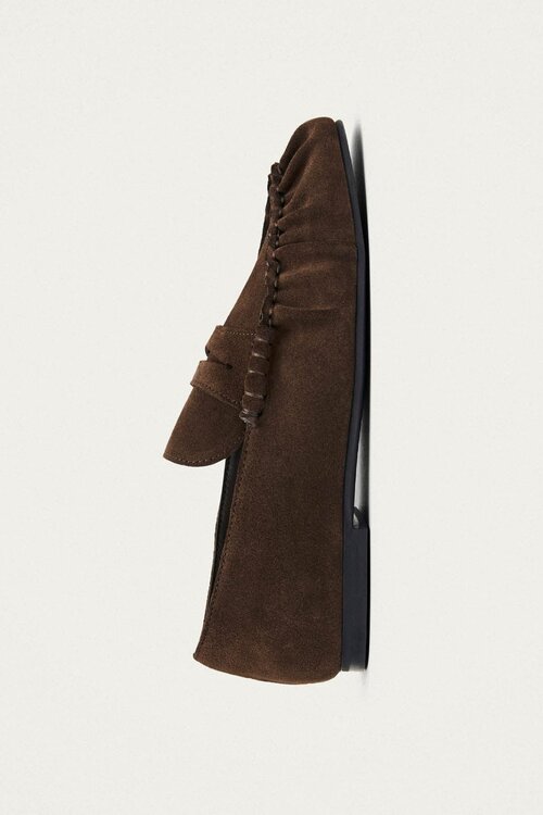 ALOHAS Brown Aven Suede Leather Loafers