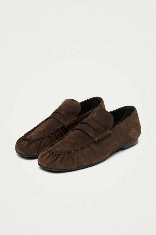 ALOHAS Brown Aven Suede Leather Loafers