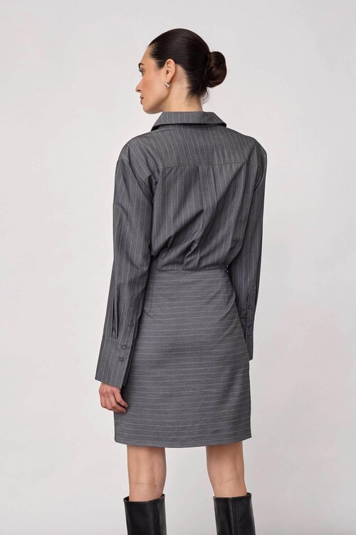 Co'couture Lyvia Pin Wrap Dress grijs