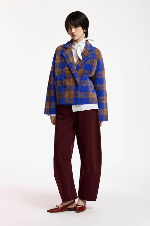 Essentiel Antwerp Vest ruit Kobaltblauw