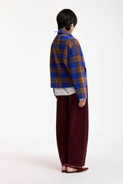 Essentiel Antwerp Vest ruit Kobaltblauw
