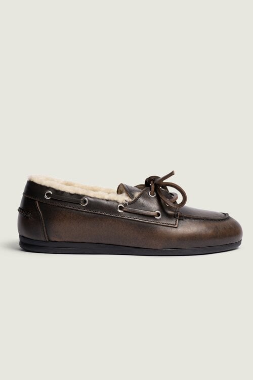 Posa Bruin Boat Loafer Fur Leather