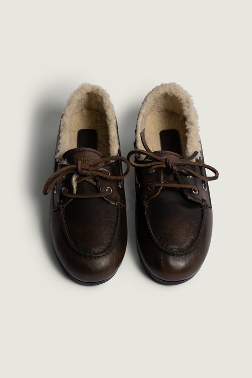 Posa Bruin Boat Loafer Fur Leather