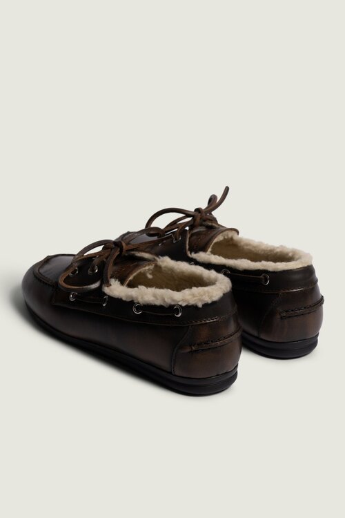 Posa Bruin Boat Loafer Fur Leather