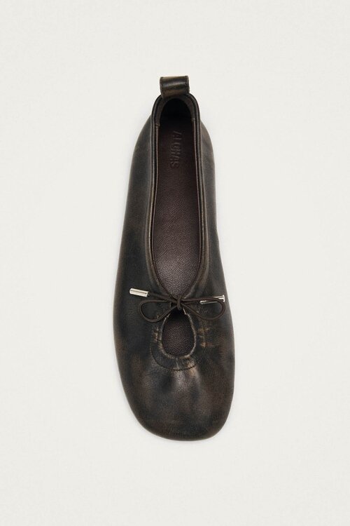 ALOHAS Brown Rosalind Leather Ballet Flats