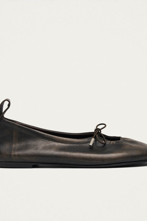 ALOHAS Brown Rosalind Leather Ballet Flats