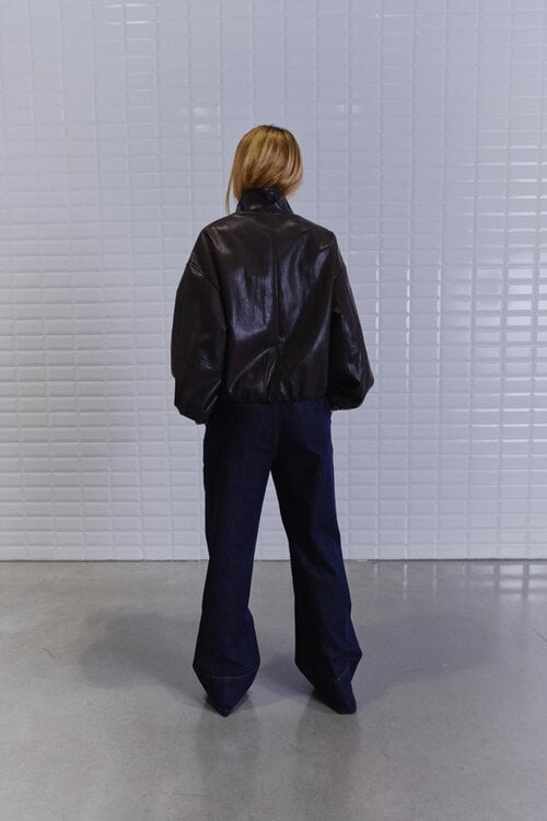 WITHBLACK Dark Brown WBLAISHA VEGAN JACKET