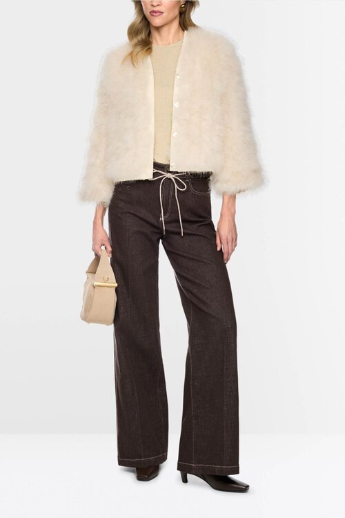Marc Cain Off White Kort veren jasje