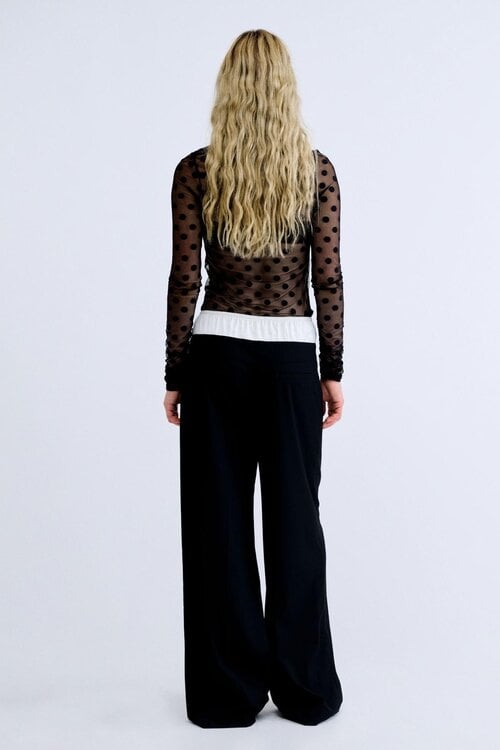 Love Stories Elle Dot mesh shirt zwart