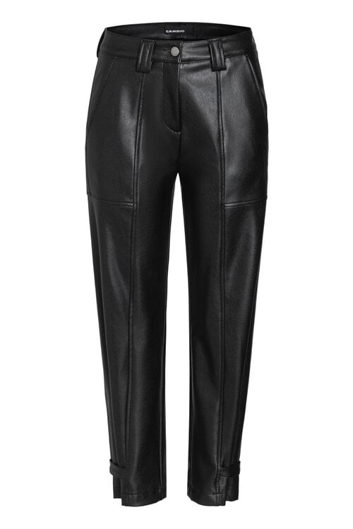 Cambio Black Malin Faux Leather Trousers