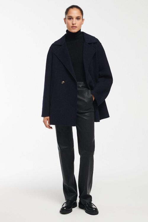 Studio AR by Arma Zwart Leren straight broek Ailis