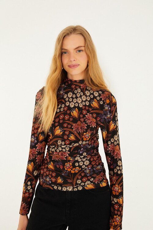 Farm Rio Zwart Turtleneck shirt